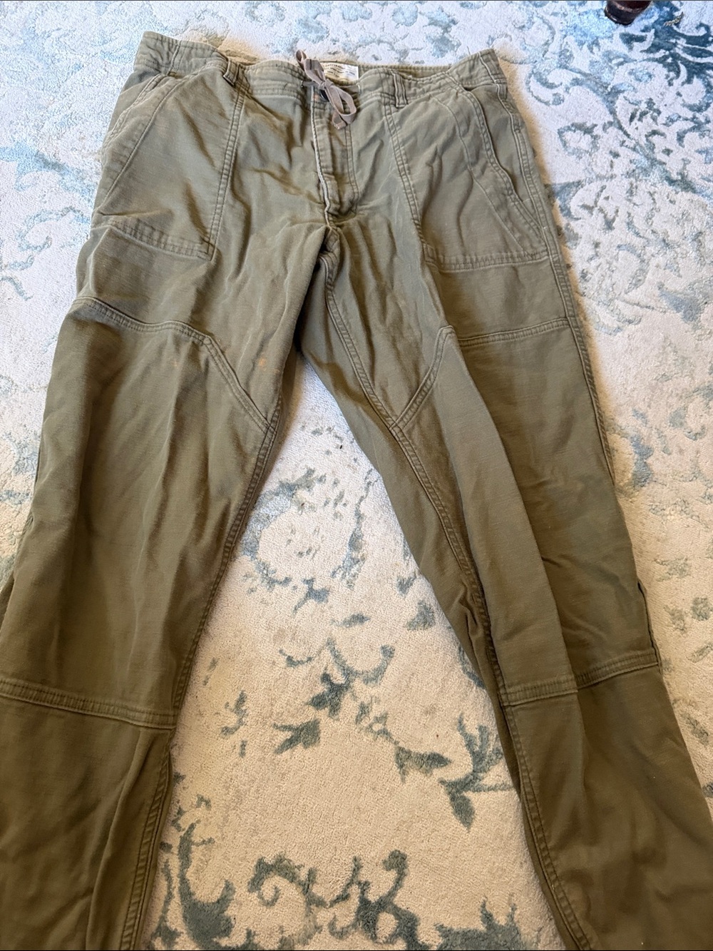 REI Olive Utility Cargo Pants — Drawstring Waist